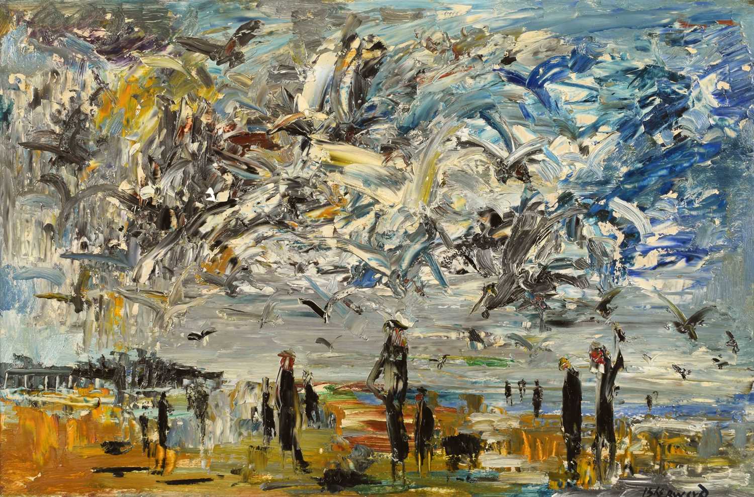 James Lawrence Isherwood, Beach scene with figures